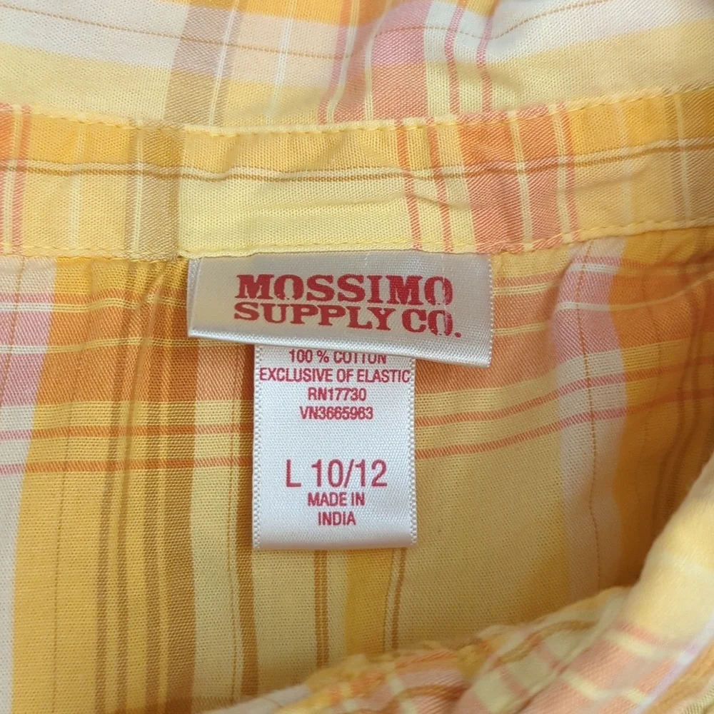 3/$20🌟 Mossimo Girls Sunny Yellow Short Sleeve Button Down Shirt Large 10-12 - Picture 6 of 6